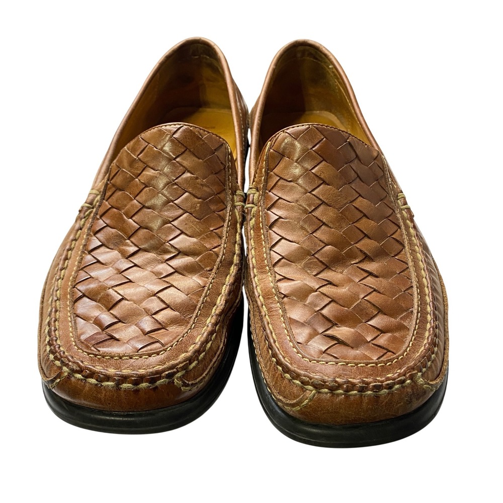 Johnston‎ & Murphy Mens Tan Woven Leather Loafers 20-8543 Size 11.5 M Brazil - Picture 8 of 11